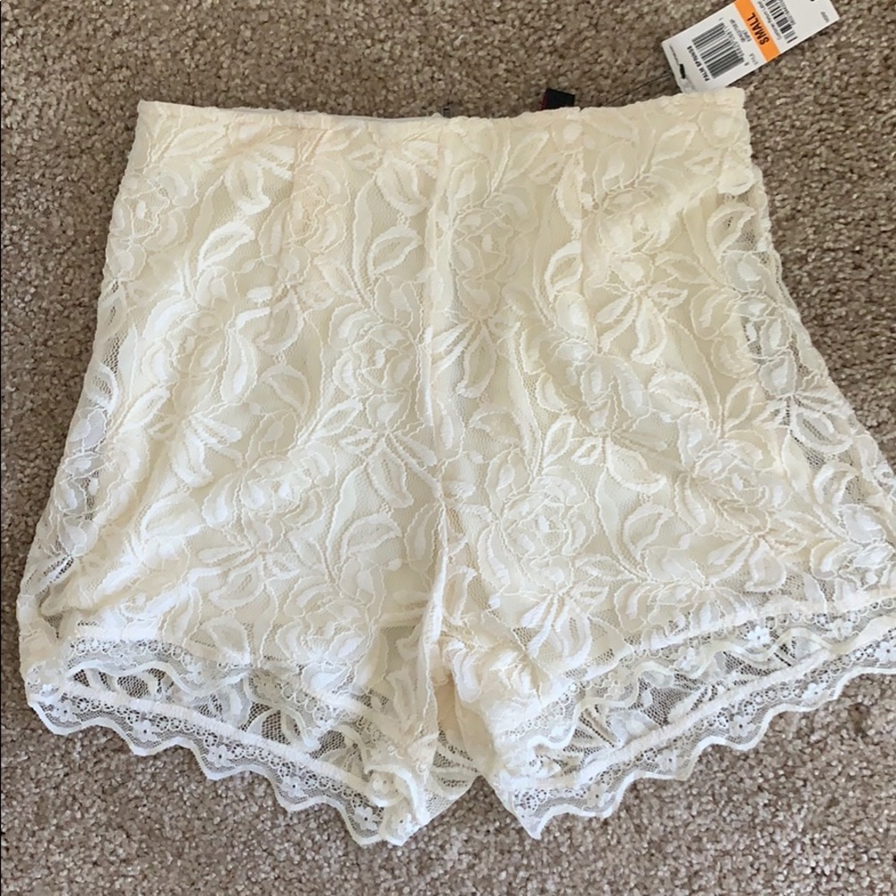 Off white lace shorts